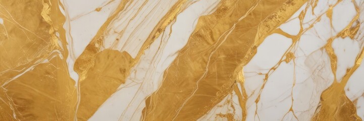 Leinwandbilder - a close-up view marble surface with a striking pattern of gold and white swirls and lines