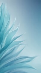 Leinwandbilder - a close-up view plant with long, thin, and feathery leaves in a light blue color, set against a gradient background transitioning from a darker blue at the top to a