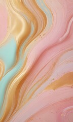 Aufkleber - a vibrant abstract pattern with swirling lines and splashes of gold and pink, creating a dynamic and visually captivating composition
