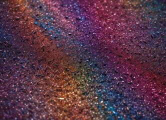Aufkleber - A close-up view textured surface with a gradient of colors, resembling a rainbow or a galaxy