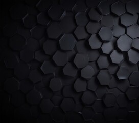 Leinwandbilder - a dark, abstract pattern composed of numerous black hexagonal shapes arranged in a grid-like fashion, creating a sense of depth and texture