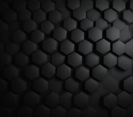 Leinwandbilder - a repeating pattern of black hexagonal shapes arranged in a grid-like fashion against a dark background