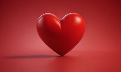 Leinwandbilder - A red heart-shaped object is centered against a solid red background