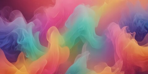 Poster - a vibrant abstract background with swirling, multicolored smoke or vapor in shades of pink, blue, green, and orange, creating a dynamic and visually captivating effect