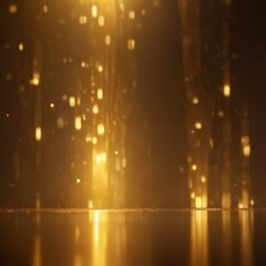 Aufkleber - a dark, reflective surface with a radiant, golden glow emanating from the center, creating a sense of depth and dimension