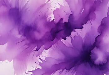 Fototapete - a vibrant abstract composition of purple and pink hues, with splashes and splotches of color creating a dynamic and fluid visual effect