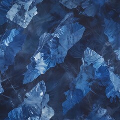 Aufkleber - a close-up view textured surface with a repeating pattern of blue and white shapes, resembling the appearance of ice or snow