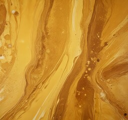 Aufkleber - a close-up view textured, abstract painting with a warm, golden color palette The painting features a swirling pattern of lines and shapes, creating a sense of movement