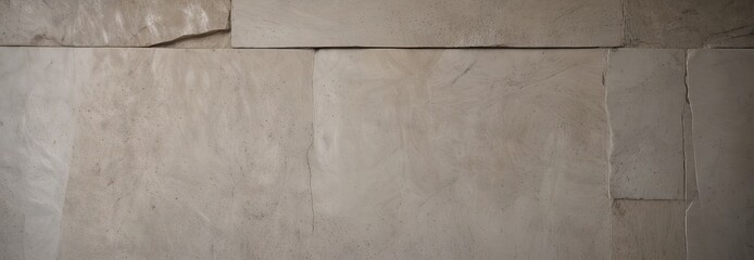 Poster - a close-up view textured, beige-colored stone wall or panel, with visible cracks and crevices