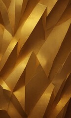 Leinwandbilder - a close-up view textured golden surface composed of overlapping triangular shapes, creating a visually striking and abstract pattern