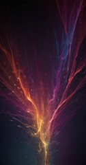Fototapete - a vibrant, abstract digital artwork featuring a dynamic, swirling pattern of fiery hues, including orange, red, and purple, against a dark background