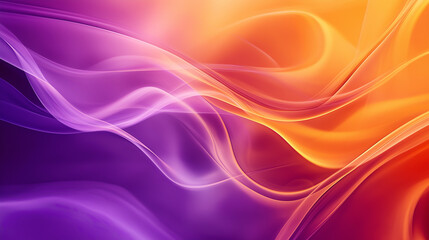 Wall Mural - Abstract Purple and Orange Flowing Waves 