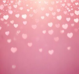 Leinwandbilder - Soft pink background with white heart shapes scattered randomly, creating a dreamy, ethereal effect