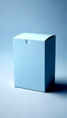 Aufkleber - A simple, minimalist white cardboard box against a light blue background