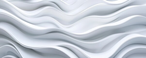 Wall Mural - Abstract White Wave Pattern Background.