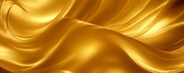 Aufkleber - a close-up view golden, flowing fabric with a wave-like pattern, creating a sense of movement and depth