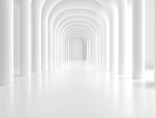 Poster - Abstract White Arched Corridor.