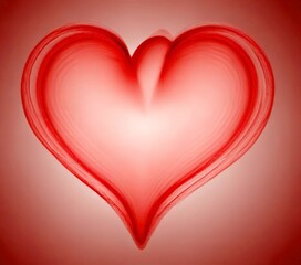 Leinwandbilder - A red heart with a soft gradient background