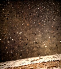 Poster - A dark, blurry surface with small particles or specks scattered across it, creating a sense of movement and randomness