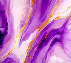 Aufkleber - a vibrant abstract pattern with purple and gold hues, creating a sense of movement and depth