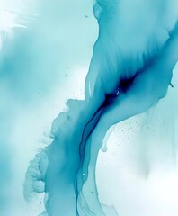 Leinwandbilder - an abstract, fluid blue-green color palette with a sense of movement and depth The background is a light blue-green color, providing a contrast to the darker blue-green hues