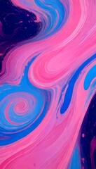 Leinwandbilder - a vibrant abstract pattern with swirling, fluid shapes in shades of pink, blue, and purple The pattern is dynamic and dynamic, with the colors transitioning smoothly from one