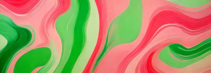 Leinwandbilder - a vibrant abstract pattern with pink and green swirls and curves, creating a dynamic and visually appealing composition