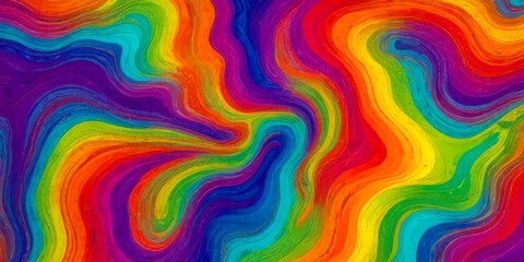 Leinwandbilder - a vibrant, abstract pattern of swirling, multicolored lines and curves, creating a mesmerizing and psychedelic visual effect
