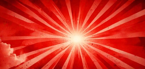 Fototapete - a vibrant red background with radiating lines and a bright, white center, creating a striking visual effect