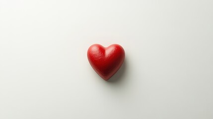 Wall Mural - simple red heart floating in the center of a clean white background, creating a minimalist and elega