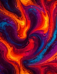 Fototapete - a vibrant abstract pattern with swirling, multicolored lines and shapes, creating a dynamic and visually striking composition