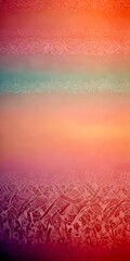 Aufkleber - a gradient background with a floral pattern in shades of pink, orange, and purple The pattern consists of curved lines and dots, creating a sense of movement and depth The