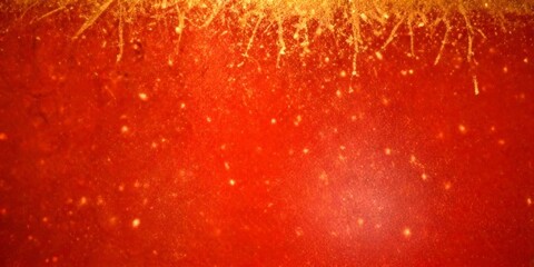 Poster - a close-up view red surface with a textured, glittery appearance The surface is adorned with small, white specks that appear to be glitter or sequins, creating a sense