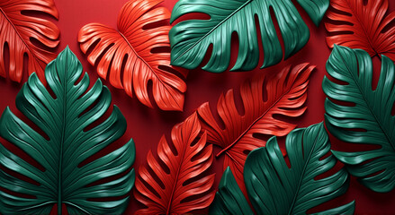 Poster - red and green background