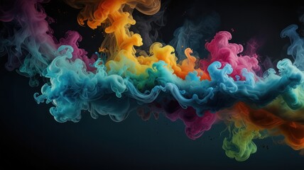 Poster - Abstract Colorful Ink Swirls