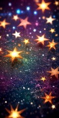 Leinwandbilder - a starry night sky with numerous golden stars scattered across the dark background, creating a captivating and enchanting atmosphere