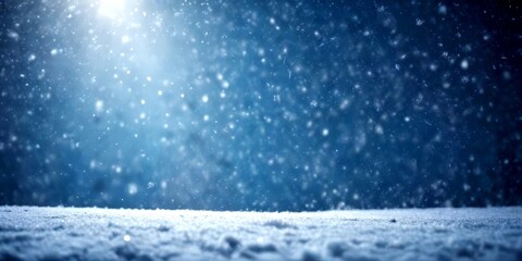 Aufkleber - Snowflakes falling against a dark blue background
