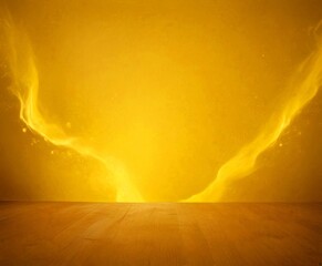 Poster - a wooden floor with a warm, golden glow emanating from the center, creating a serene and inviting atmosphere