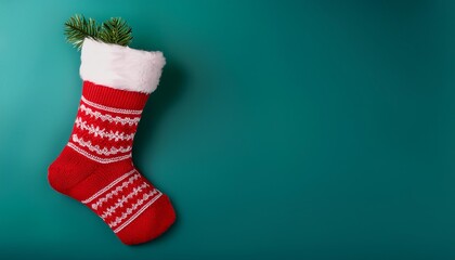 Close-up photo of Christmas socks with a plain color background