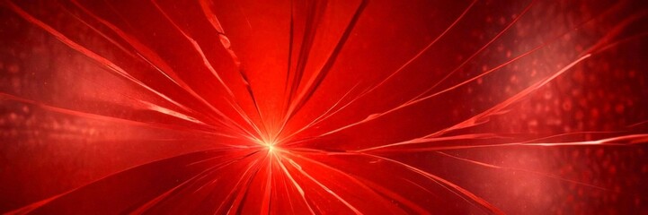 Leinwandbilder - a close-up view red starburst pattern, with radiating lines and a bright center, set against a dark red background with a subtle pattern of small dots
