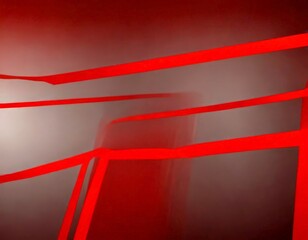 Aufkleber - Abstract with red and black lines and shapes, creating a sense of depth and movement