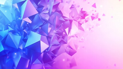 Sticker - abstract background with blue and purple geometric shapes.