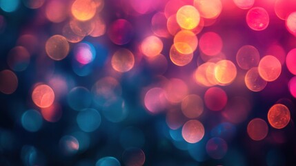 Sticker - abstract blurred colorful bokeh lights background.