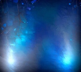 Aufkleber - a digital illustration night sky with a gradient of blue and white colors, featuring a starry background and a glowing, ethereal effect