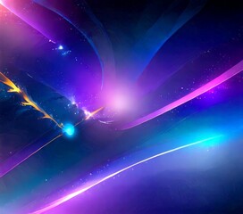 Aufkleber - a digital art piece featuring abstract, colorful shapes and patterns, including a blue and purple gradient, a yellow and orange line, and a blue and purple swirl