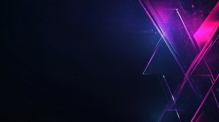 abstract dark blue background with bright pink and blue geometric shapes and glowing lines.