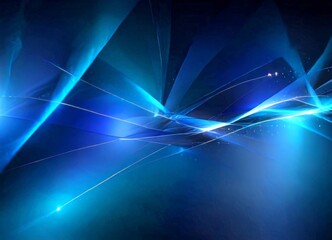 Leinwandbilder - a striking abstract composition of intersecting lines and glowing blue and white lights, creating a sense of depth and movement