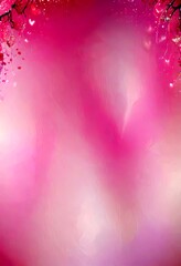 Fototapete - a soft, blurred pink background with a subtle gradient effect, and delicate pink flowers and branches on the left side, creating a serene and romantic atmosphere