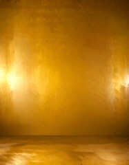 Poster - a golden-colored wall with a smooth, reflective surface, creating a warm and inviting atmosphere