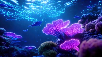 Wall Mural - Vibrant Underwater Coral Reef with Colorful Fish